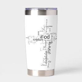 Botella Aislada Palabras cristianas cruzadas personalizadas