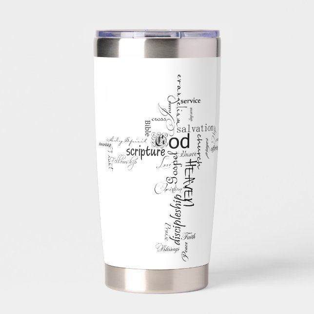 Botella Aislada Palabras cristianas cruzadas personalizadas (Frente)