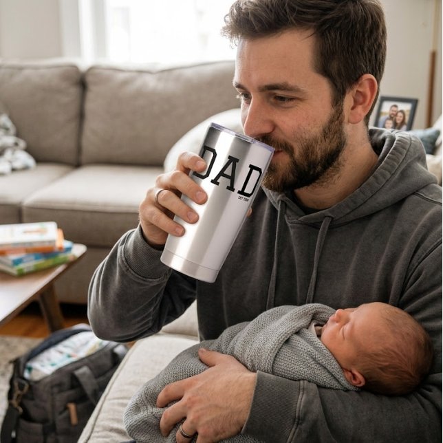Botella Aislada Papá Estableció Día del Padre Personalizable Año (Subido por el creador)