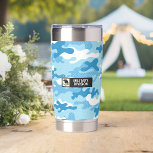 Botella Aislada Patrón de camuflaje azul claro