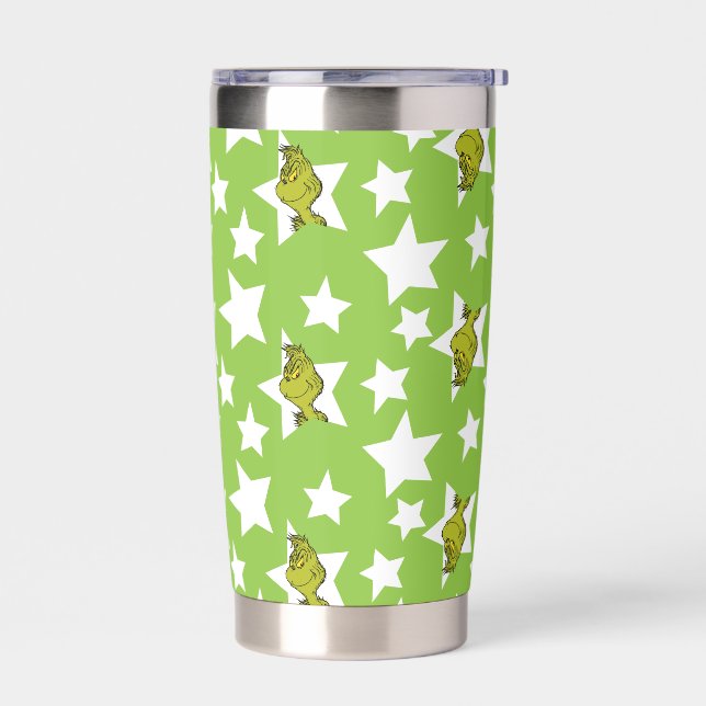 Botella Aislada Patrón de estrella de Grinch asomándose (Izquierdo)