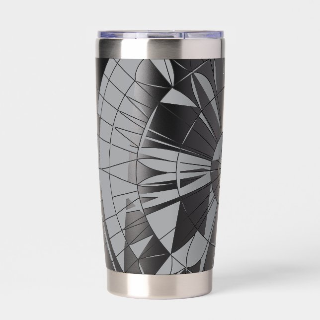 Botella Aislada Patrón de Mandala Geométrico (Frente)
