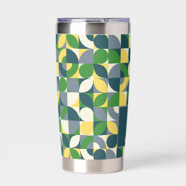 Botella Aislada Patrón de monograma geométrico moderno de Bauhaus