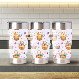 Botella Aislada Patrón de Pascua de moda Tumbler térmico de 20oz