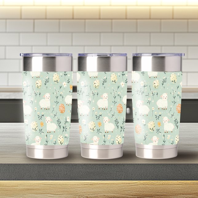 Botella Aislada Patrón de Pascua Divertido Tumbler Termal de 20oz (Subido por el creador)