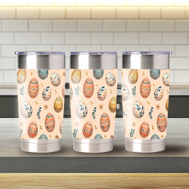 Botella Aislada Patrón elegante de Pascua Tumbler Termal de 20 oz