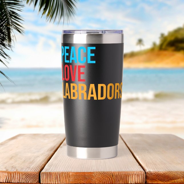 Botella Aislada Paz Amor Labrador (Playa (girada))