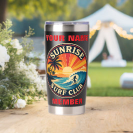 Botella Aislada Pegatina de estilo insignia del Sunrise Surf Club