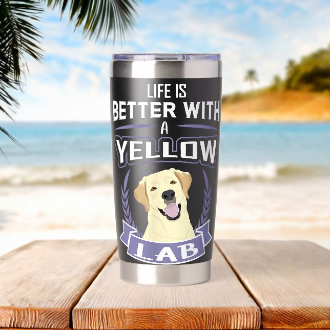 Botella Aislada Perro Labrador Divertido Lab Retriever (Playa (girada))