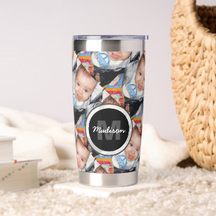 Botella Aislada Personalizar Su patrón de foto vertical Monograma
