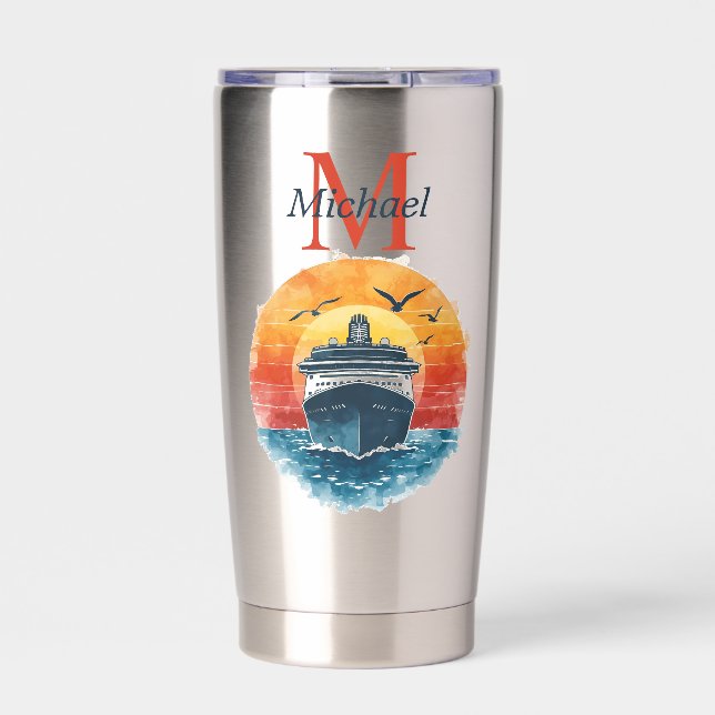 Botella Aislada Personalized Cruise Ship Sunset Vacation  (Frente)