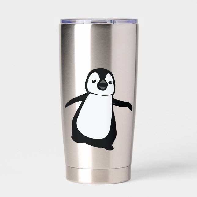 Botella Aislada Personalized Cute Penguin Custom Name Stai (Frente)