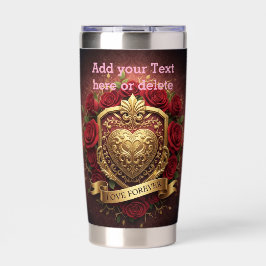 Botella Aislada Personalized Luxury Valentine Gold Heart Rose 