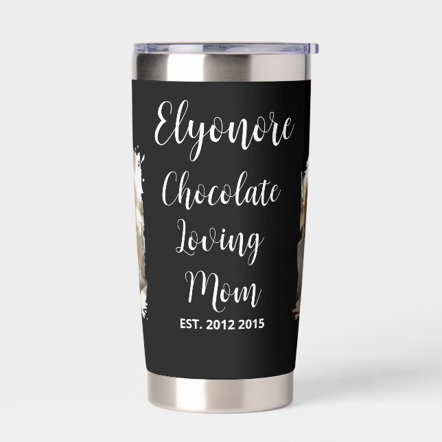 Botella Aislada Personalized Mom Name Est. Chocolate Lover Photos (Izquierdo)