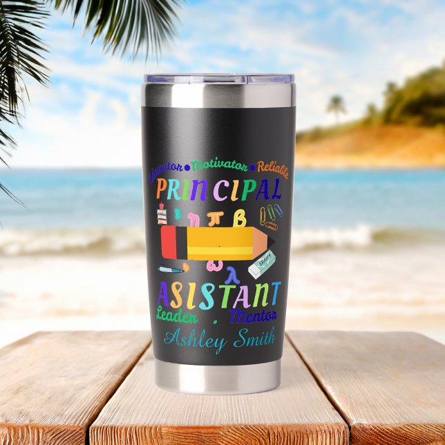 Botella Aislada Personalized principal assistant teacher's day (Subido por el creador)