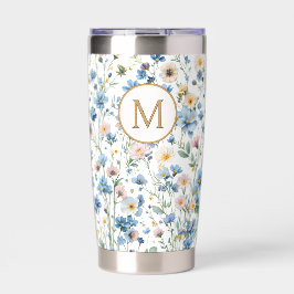 Botella Aislada Personalized Rustic Wildflower Floral Monogram