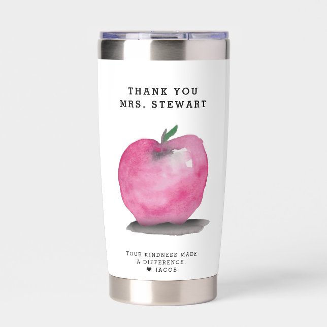 Botella Aislada Personalized Teacher Appreciation Apple Thank you (Frente)