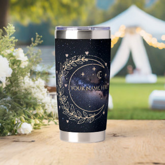 Botella Aislada Personnalisé Lune Mystique et Ciel Étoilé