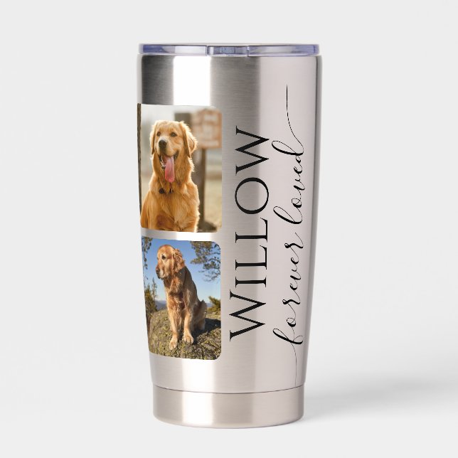 Botella Aislada Pet Memorial Custom Photo Keepsake (Detrás)