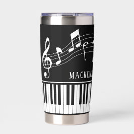 Botella Aislada Piano Music Notes Script Name Black White Personal