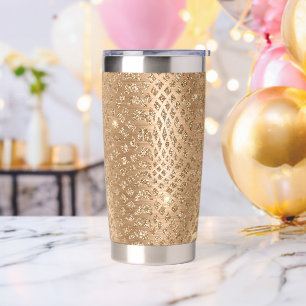 Botella Aislada Piel de serpiente Purpurina Glam Gold