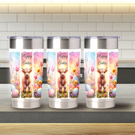 Botella Aislada Pincel de juego Vaca Highland de Pascua 20oz