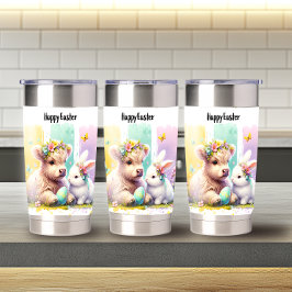 Botella Aislada Pincel moderno Vaca Highland de Pascua 20oz