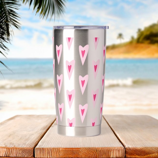 Botella Aislada Pink Heart Valentines Water Bottle (Playa)
