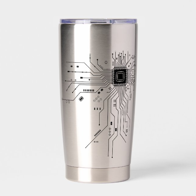 Botella Aislada Placa de circuito divertida computadora electrónic (Frente)