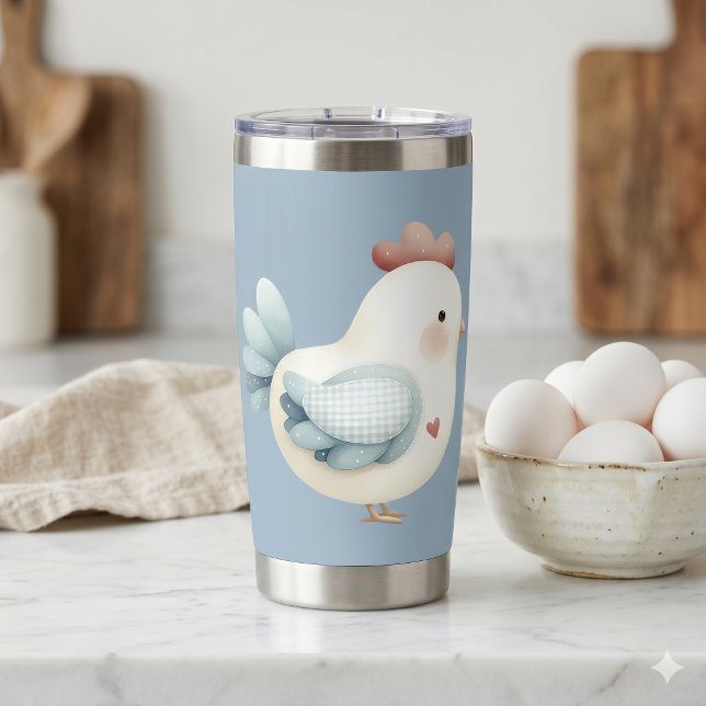Botella Aislada Pollo Cottagecore Pastel (Pastel Cottagecore Chicken Insulated Tumbler)