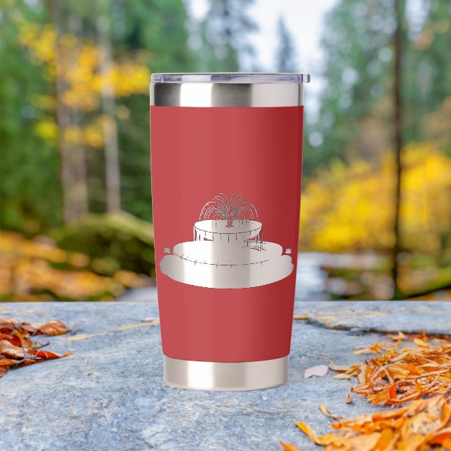 Botella Aislada Pop Art Rojo Con Fuente Espacial Negativa (Exterior)