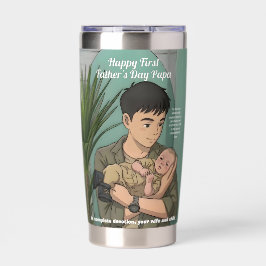 Botella Aislada Primer Día del Padre con Estilo Anime Caprichoso