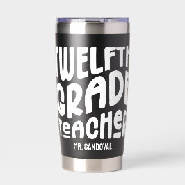 Botella Aislada Profesor de 12º Grado Texto Minimalista