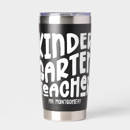 Botella Aislada Profesora de guardería | Texto blanco simple