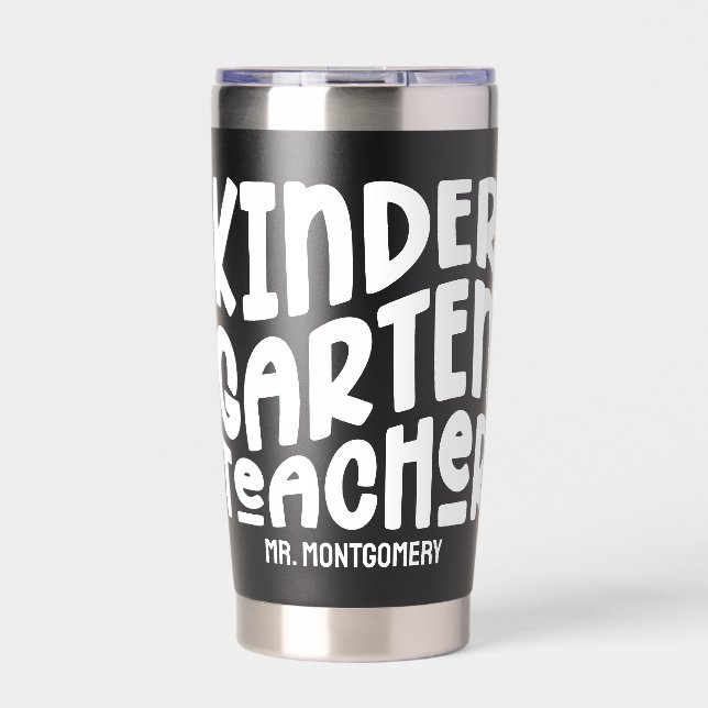 Botella Aislada Profesora de guardería | Texto blanco simple (Frente)