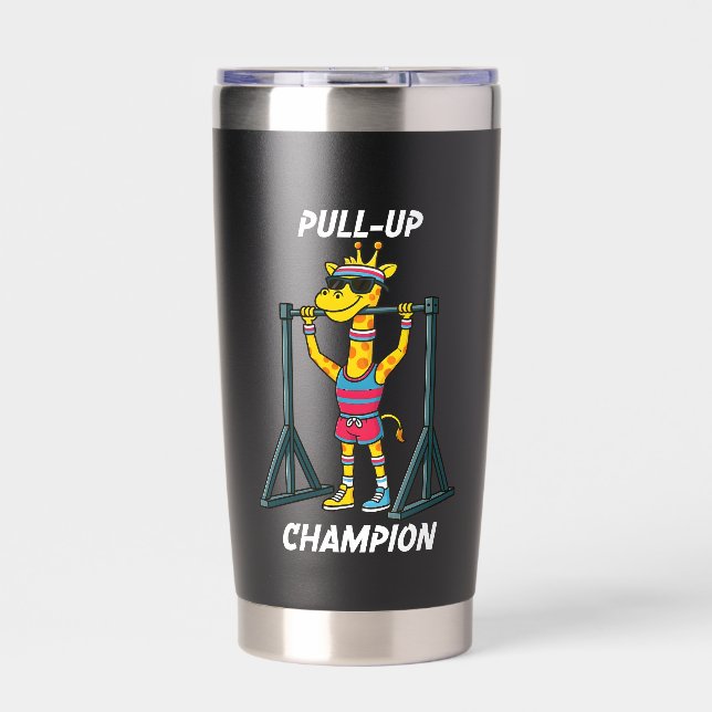Botella Aislada Pull-Up Champion – Funny Giraffe Workout Design (Frente)