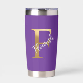 Botella Aislada Purple F, Flourish Travel Tumbler