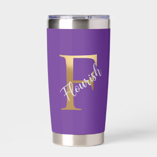 Botella Aislada Purple F, Flourish Travel Tumbler