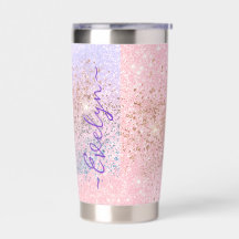 Purpurina azul rosa pastel personalizado