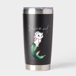 Botella Aislada Purrmaid de gatito de gatito de comadreja - Diseño