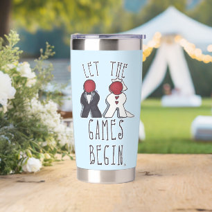 Botella Aislada Que comiencen los juegos arte de Meeple Boda