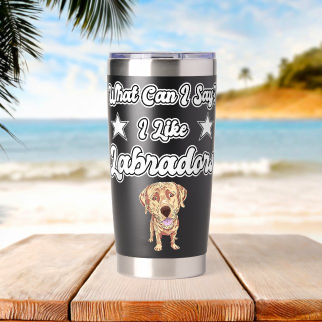 Botella Aislada Qué puedo decir que me gusta Labradors Yellow Lab  (Playa (girada))