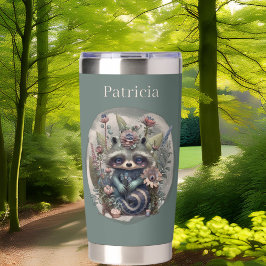 Botella Aislada Raccoon de país mate nombre