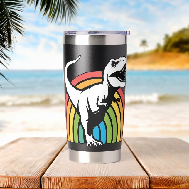 Botella Aislada Rainbow T Rex (Playa)