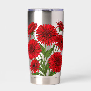 Botella Aislada Ramo de Gerbera Daisy Roja