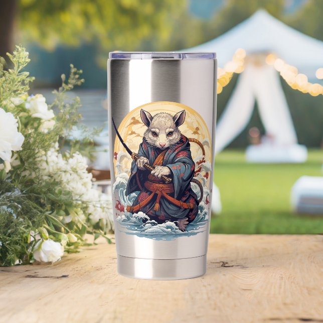 Botella Aislada Rata Samurái  (Boda (girado))