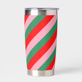 Botella Aislada Rayas de caramelo de Navidad contemporáneas