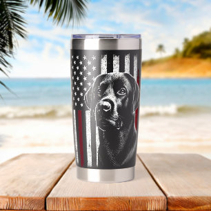 Botella Aislada Recuperador de perro Labrador de bandera estadouni
