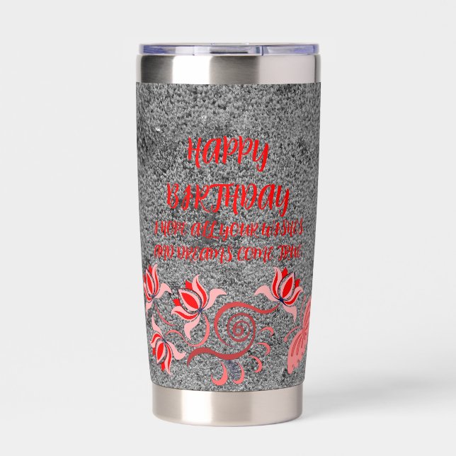 BOTELLA AISLADA REGALO DE CUMPLEAÑOS PARA MAMÁ, PAPÁ, HERMANA, HIJ (Frente)