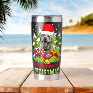 Botella Aislada Regalo de Labrador Retriever Navidad Amante de los